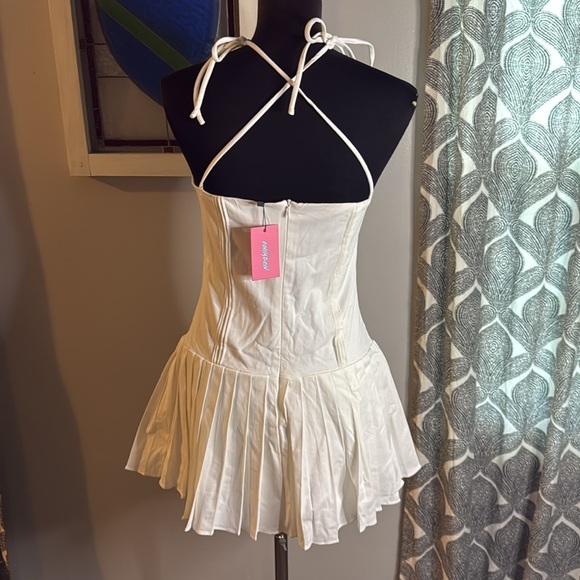 Edikted Corseted Pleated Mini Dress SZ Small - Picture 5 of 12